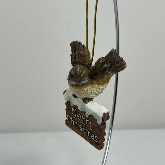 Ganz Merry Christmas Bird on a Snowy Sign Ornaments Lot of 5 Resin - Picture 7 of 7